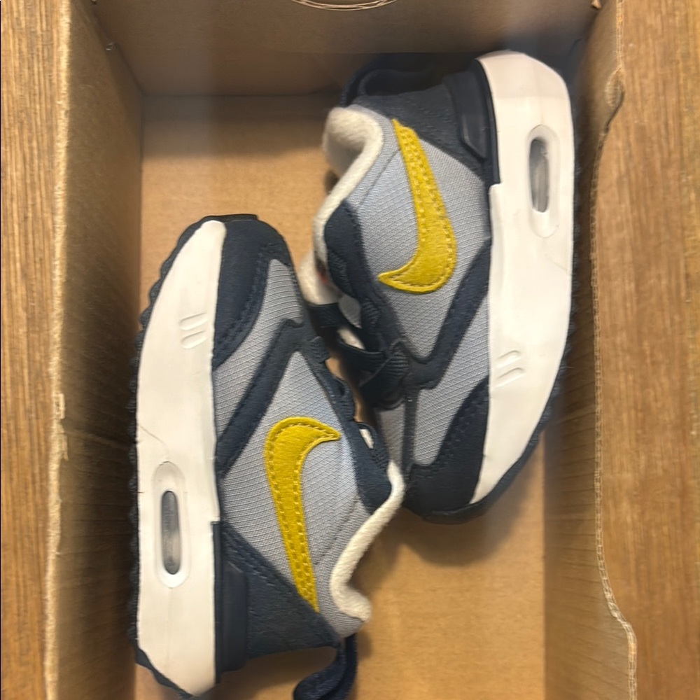 Kids' Nike Sneakers - Navy, Gray, and Yellow